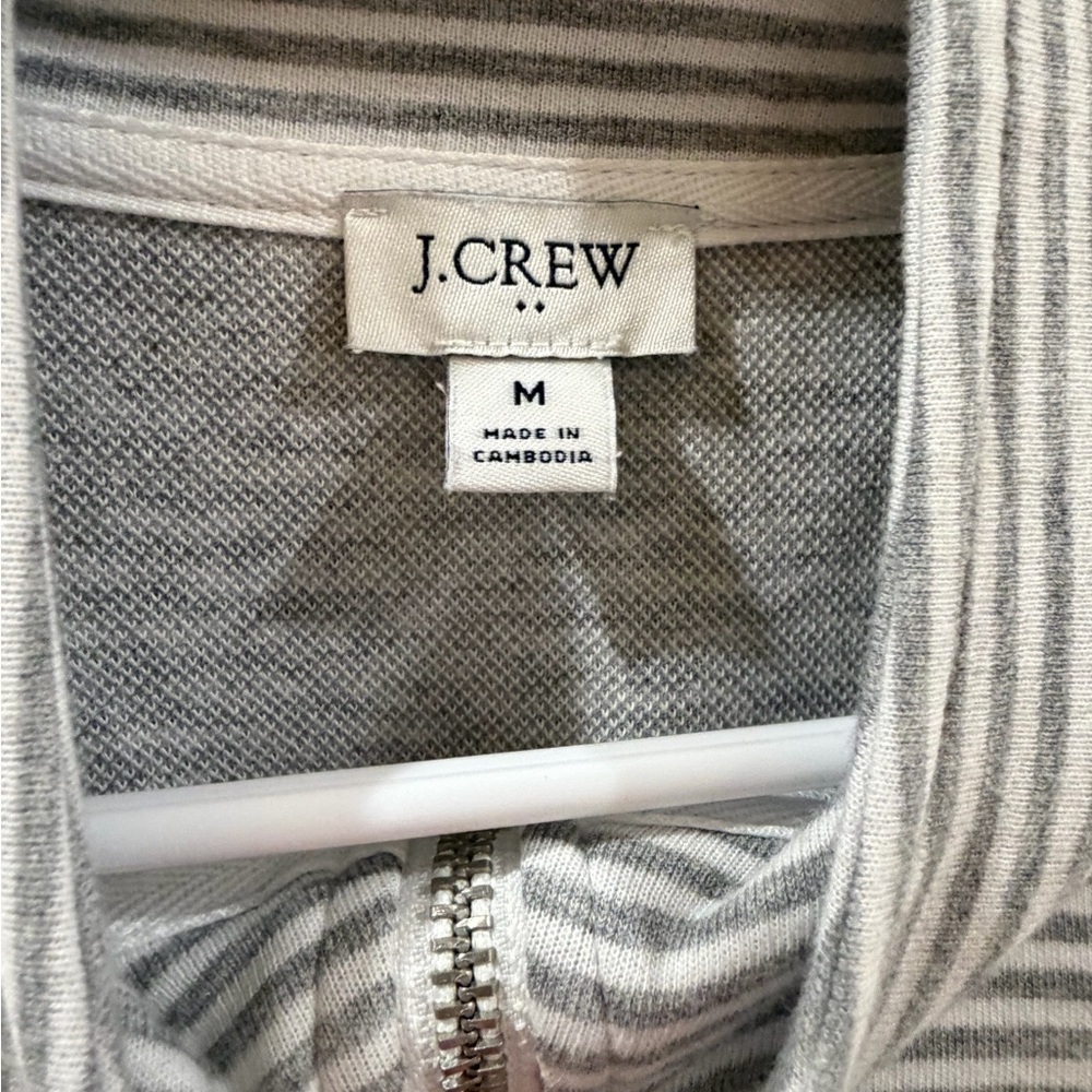 J.Crew Striped Terry Half Zip Pullover - image 2
